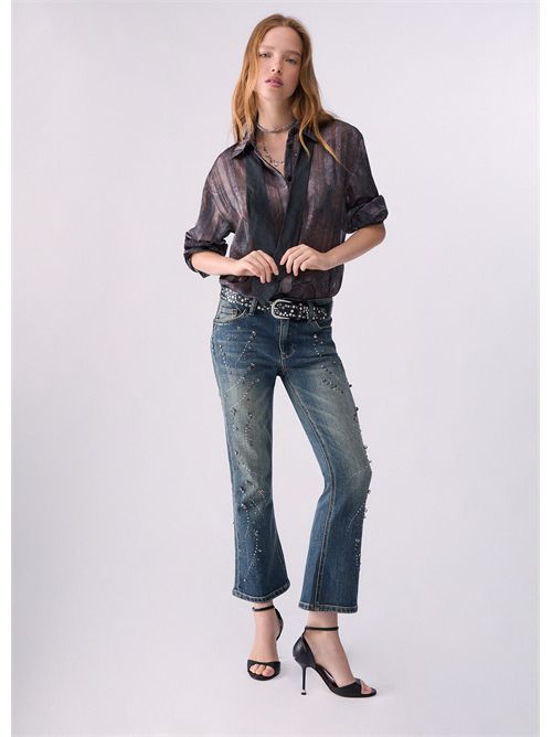 Jeans bootcut con ricami gioiello LIU JO | UF6040D0365/79132